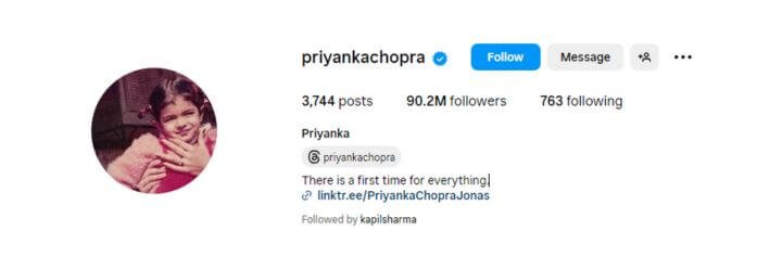 PRIYANKA CHOPRA INSTA HANDLE