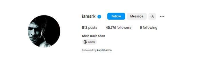 SHAH RUKH KHAN INSTA HANDLE